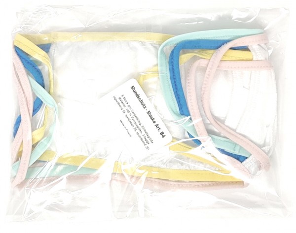 B4 Mehrweg-Mund-Nasen-Maske 3-lagig (im 5er Pack)