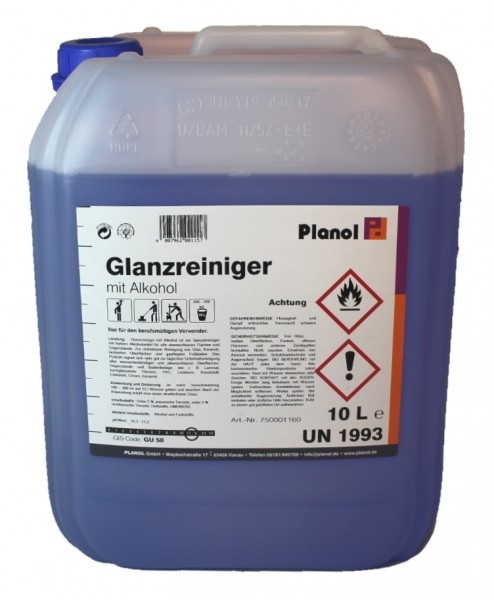 ABVERKAUFSAKTION PLANOL Glanzreiniger mit Alkohol 10L Kanister