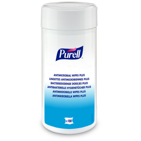 PURELL® Antibakterielle Hygienetücher Plus, 100 Tücher Dose Antiseptische  Feuchttücher für Hände und, mit Alkohol, Oberflächendesinfektion, Desinfektion