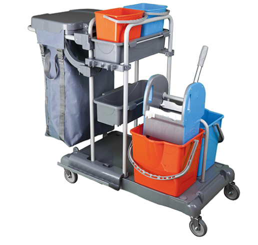 Reinigungswagen Clean 1722 P COMPACT mit Eimern und Presse